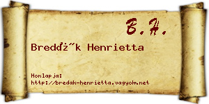 Bredák Henrietta névjegykártya