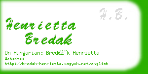 henrietta bredak business card